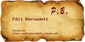 Páli Bernadett névjegykártya