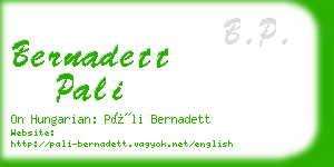 bernadett pali business card